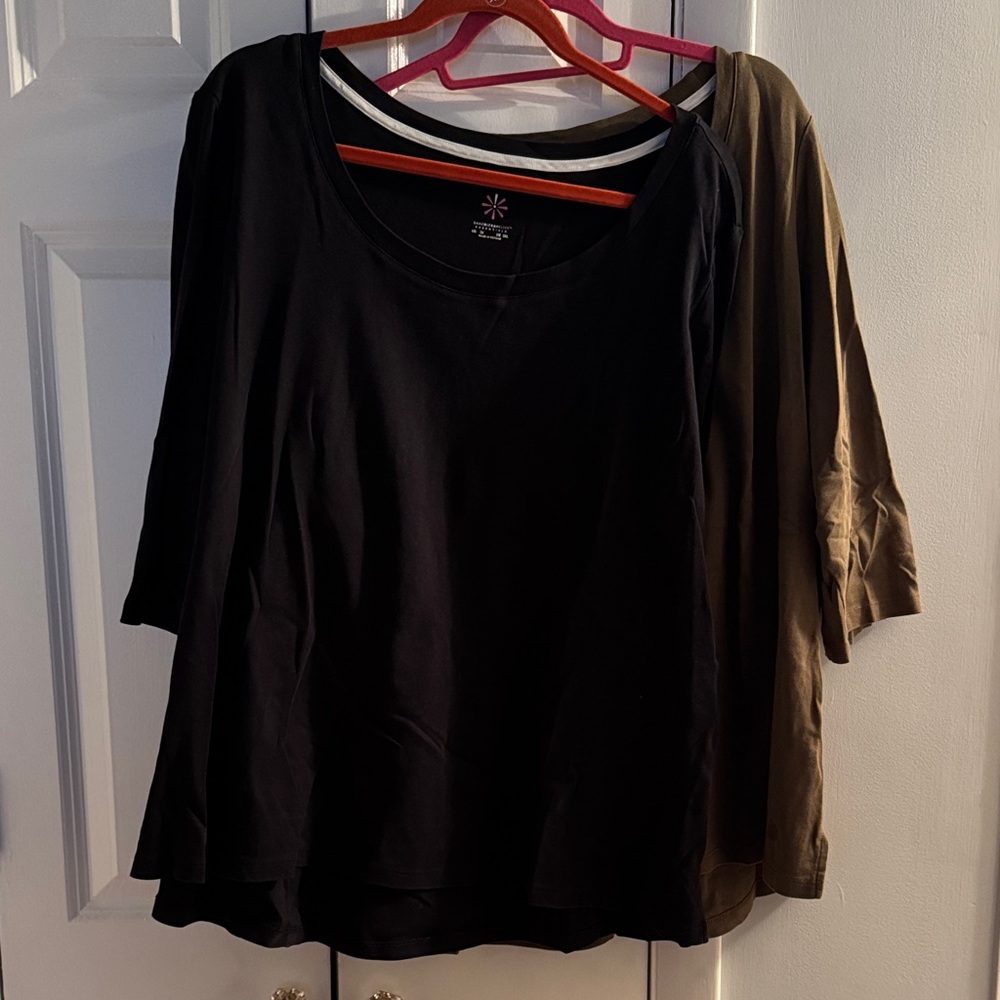 Isaac Mizrahi Live Set of Two Cotton Tops, size 3X